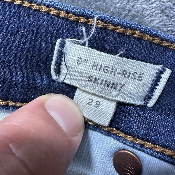 Madewell Jeans Womens 29x26 Blue 9” High-rise Skinny Stretch Denim Pants - Picture 7 of 14